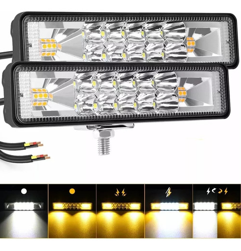 Set Neliero Auxiliar Dual 32led Luz Blanca Estrobo 168w