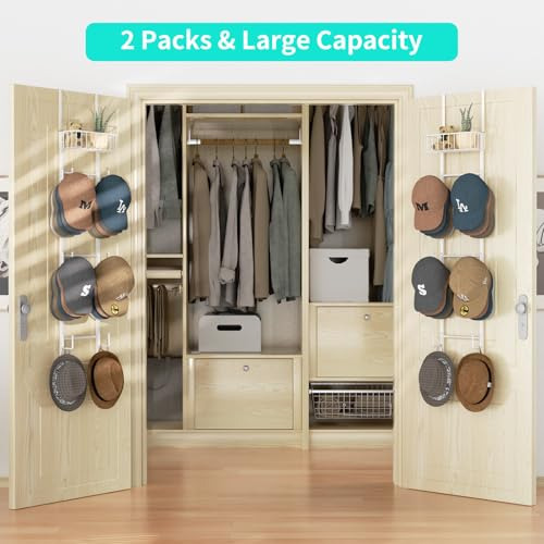 Hapirm Perchero De Gorras Para Puerta - 2 Paquetes, Soporte