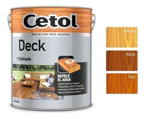 Imagen 1 de 5 de Cetol Protector Para Deck Exterior Roble X 1 Lt - Kromacolor