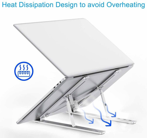 Imagen 6 de 10 de Base Soporte Para Portátil, Plegable Plata