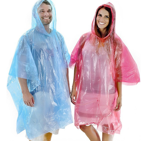 Poncho Impermeable Desechable Largo Para Lluvia Adulto 