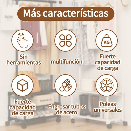 Perchero De Piso Blanco Zapatero Organizador Para Ropa