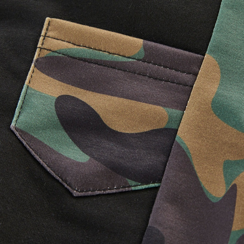 Conjunto De Sudadera Estilo Militar Para Bebé Con Camuflaje Negro 3-6 M