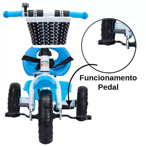 Triciclo Infantil Passeio Com Empurrador 2 Em 1 Motoca