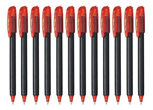 Bolígrafos Pentel Energel Stick Bl417 0.7 Mm Caja 12 Piezas Color de la tinta Naranja Color del exterior Negro
