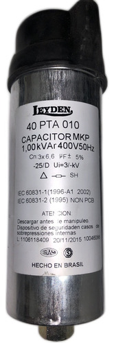 Capacitor Trifasico  1,0 Kvar 400v  3x6,7 Mf Ci-al 