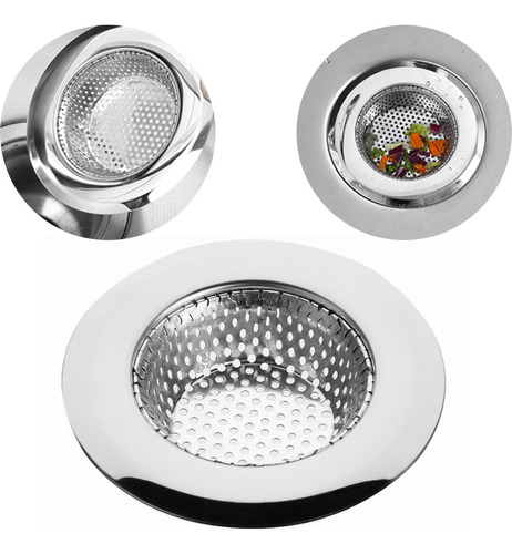 2 Ralos Pia Grande Inox Brilho Borda Cozinha Prático 11 Cm