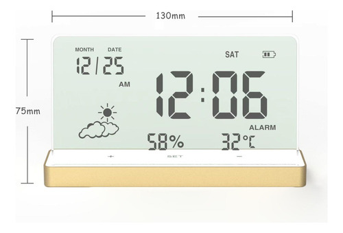 *para Clear Digital Alarm Clock Large Display Touch For