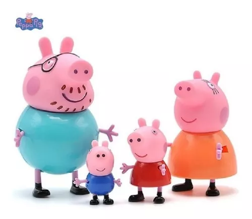 Peppa Pig 4pcs Bonecos Miniaturas Amigos Família George Dino