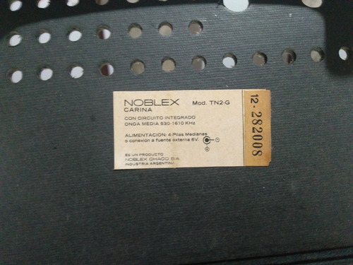 Radio Noblex Carina Tn2g Completa No Prende No Anda