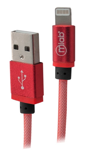 Cable Usb Lightning Microlab Rojo