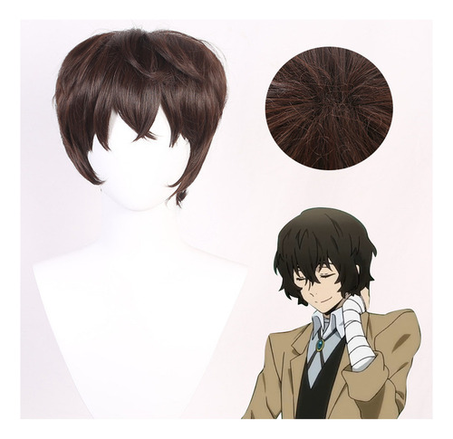 Peluca Para Cosplay Anime Dazai Osamu, 30 Cm