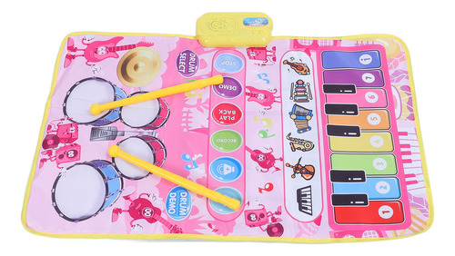 Alfombrilla Musical Pink Baby 2 En 1 Para Piano Y Batería, 1