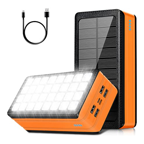 Banco De Cargador Solar, Cargador De 60000 Mah Compatib...