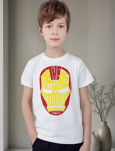 Playera Unisex Niños Iron Man Tony Stark Avengers Fce