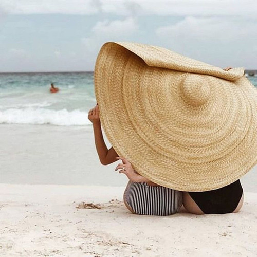 2025 Sombrero De Paja Grande For Sol, Playa, Protección
