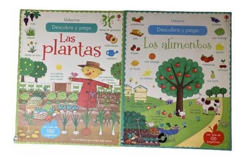Los Alimentos Y Las Plantas- Descubro Y Pego- Usborne