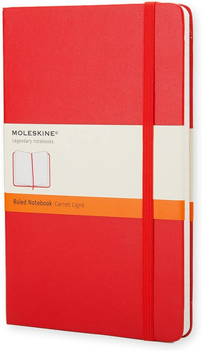 Cuaderno Moleskine Clasico Rayado Tapa Dura 240 Hojas - Rojo