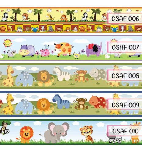 Vinilos Decorativos Infantiles Cenefa Safari Cinta 1.48mts