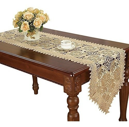 Simhomsen Beige Lace Table Runner And Dresser Bufanda
