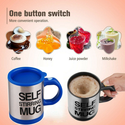 Pocillo Mug Mezclador - Vaso Batidor-taza Portátil-agitador