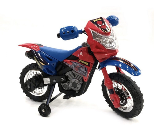 Moto Cross A Bateria Luz Musica 6v Tamaño Grande Spider Man