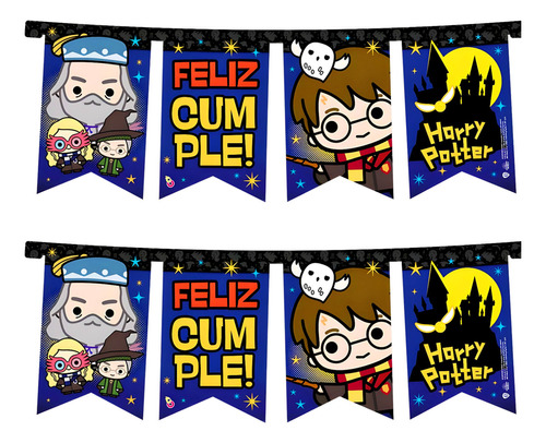 Banderin Harry Potter X1u - Cotillón Waf Color Naranja