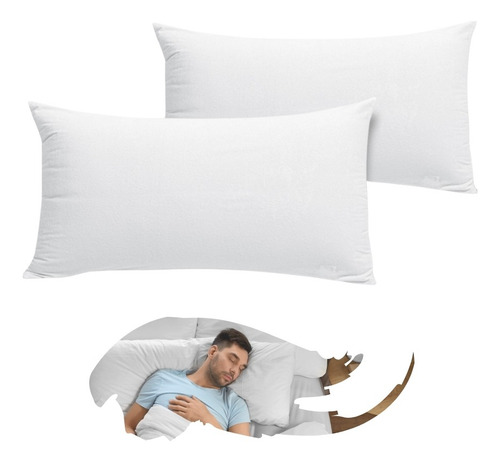 2 Pack Almohadas Microfibra Media King Size. Polo Norte. Color Blanco