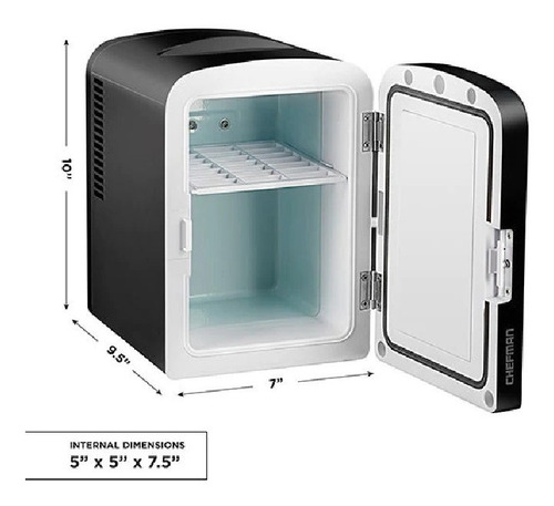 Mini Refrigerador Portatil C/ Espejo Rj48-m-black Chefman