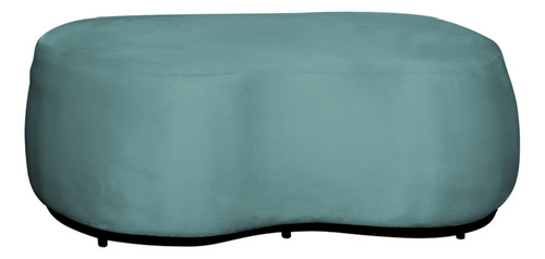Puff Decorativo Beatriz Orgânico Crm Suede Marrom Cor Veludo Azul Tiffany