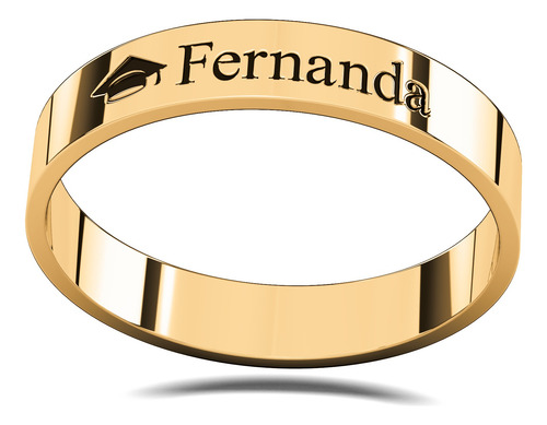 Anillo Graduación Birrete Nombre Peronalizado Oro 10k