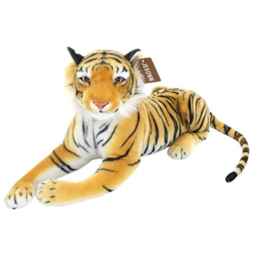 Jesonn Realistic Giant Stuffed Animals Tiger Plush Toys,brow