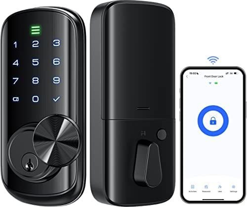 Wifi Smart Lock, Kawden 5-en-1 Keyless Entry Door Lock, Touc