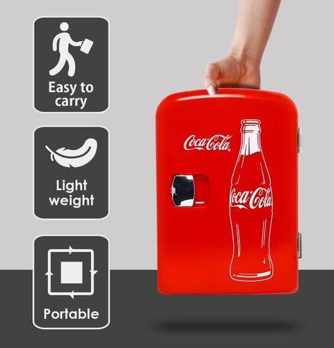 Imagen 6 de 10 de Nevera Mini Refrigerador Portátil De 4 L Carro Oficina Casa