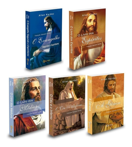 Kit 5 Obras Básicas Allan Kardec (com Sacola)