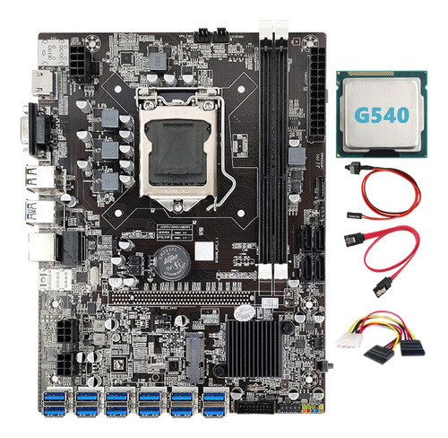 Placa Base B75 Eth Mining, Adaptador 12xpcie A Usb+cpu G540+