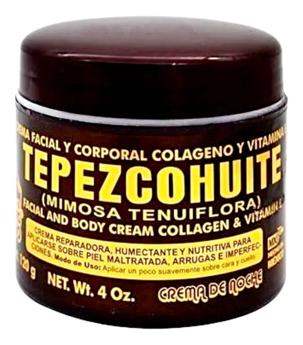 Crema Tepezcohuite Del Indio Papago De Noche De 120gr