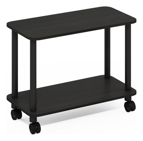 Mesa Auxiliar Rectangular Moderna Con Ruedas Color Espresso