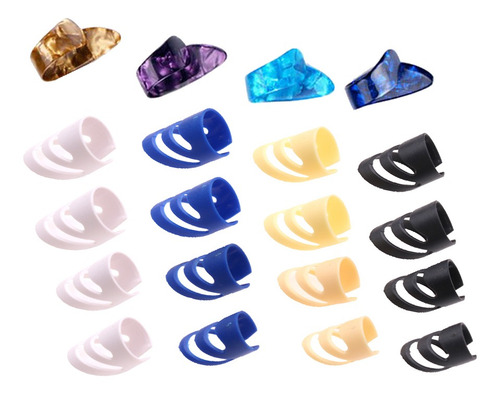 20 Piezas Dedo De Guitarra Pulgar Púas Clavo Celuloide Para