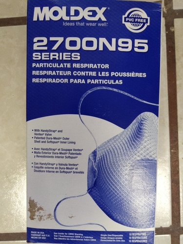 Imagen 3 de 3 de Respirador Moldex Mod. 2700 N95 Caja C/10 Pzs.