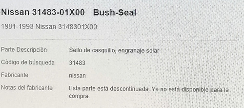 Buje De Engrane Caja Automática Tsuru 84-91 31483-01x00
