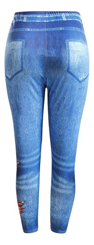 X Leggings De Mezclilla De Imitación Casuales De Talla