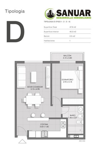 Imagen 12 de 14 de Preventa De Departamentos 1 Dormitorio B° General Paz!!