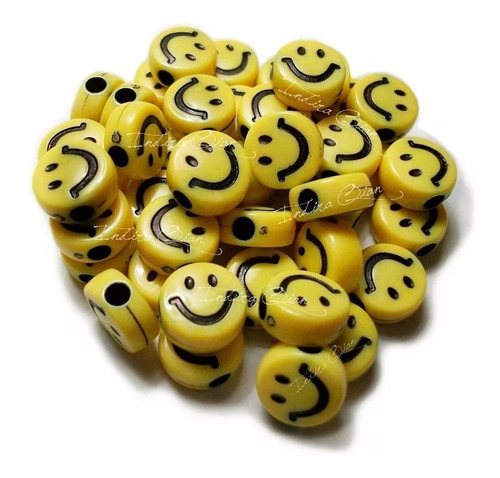 250 Grs Caritas Amarillas - Happy Face Para Bijou Artesanias