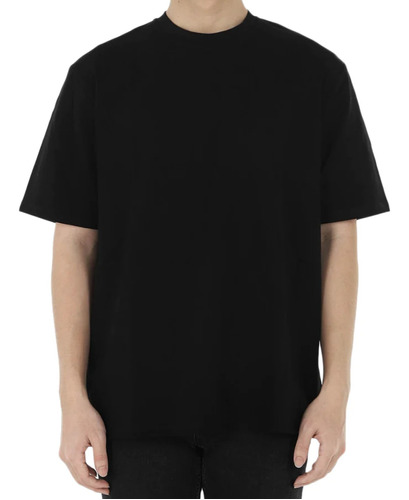 Remera Negra Oversize - Algodon Peinado Premium - Unisex 