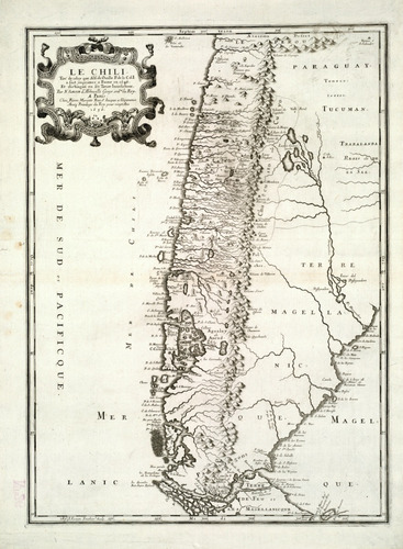 Mapa De Chile De 1656, Reproducción De 90 X 66 Cm