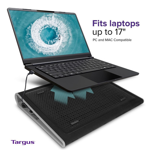 Base Refrescante Laptop Targus Awe55us Dual Fan 17 Pulgadas