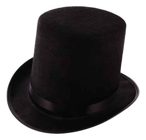 4x Sombrero De Copa Negro Alto Negro Victoriano Steampunk