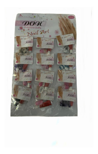 120  Uñas Postizas Plásticas Niñas Fácil Retiro Diseños Nail