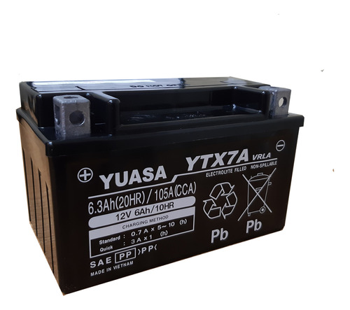 Batería Moto Yuasa Ytx7a-bs Motomel Custom 150 06/15